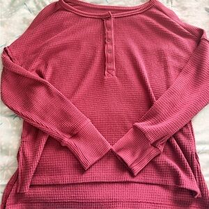 SO Waffle-Knit Long-Sleeve Top (size: m)